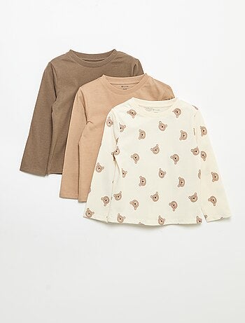 Set van 3 T-shirts met lange mouwen