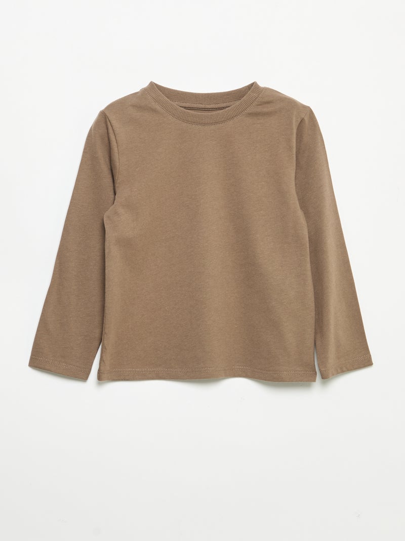 Set van 3 T-shirts met lange mouwen Biege - Kiabi