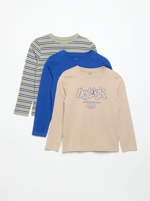 Set van 3 T-shirts met lange mouwen - Kiabi Set van 3 T-shirts met lange mouwen - Kiabi