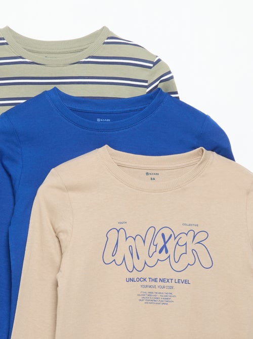 Set van 3 T-shirts met lange mouwen - Kiabi Set van 3 T-shirts met lange mouwen - Kiabi