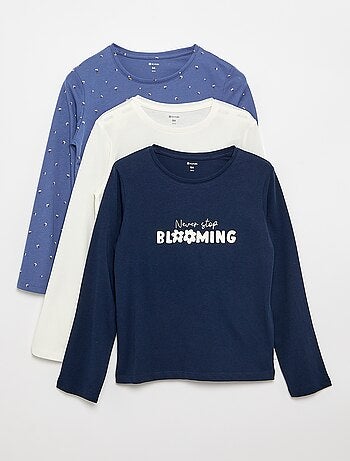 Set van 3 T-shirts met lange mouwen