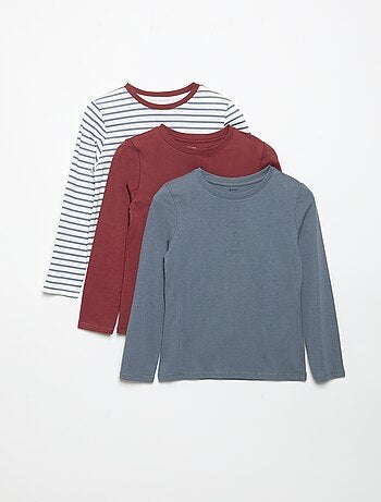 Set van 3 T-shirts met lange mouwen