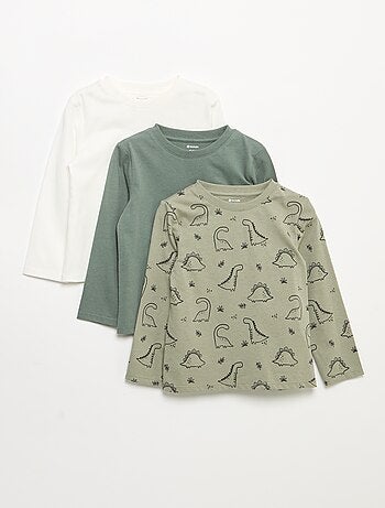 Set van 3 T-shirts met lange mouwen