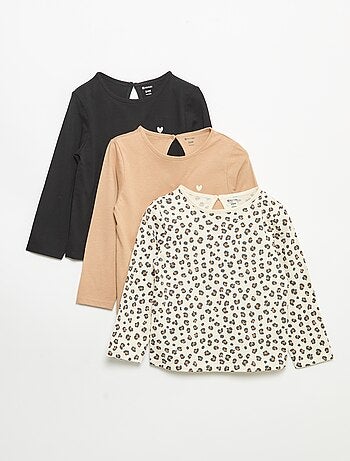 Set van 3 T-shirts met lange mouwen