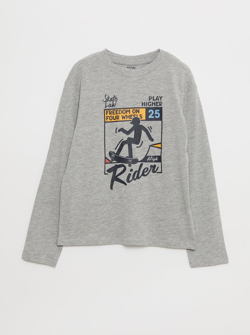 Set van 3 T-shirts met print Grijs - Kiabi