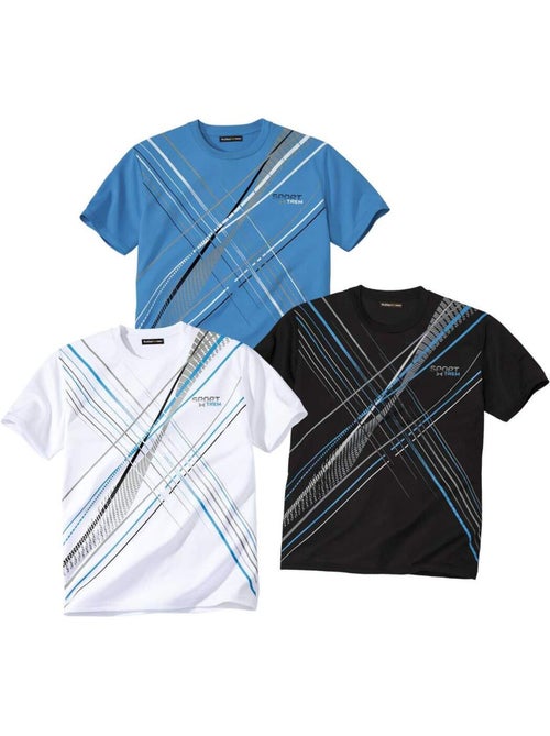 Set van 3 T-shirts met sportieve prints - ATLAS FOR MEN - Kiabi