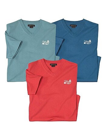 Set van 3 T-shirts met V-hals Travel - ATLAS FOR MEN
