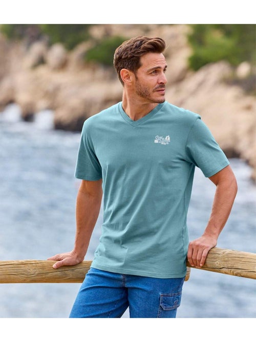 Set van 3 T-shirts met V-hals Travel - ATLAS FOR MEN - Kiabi