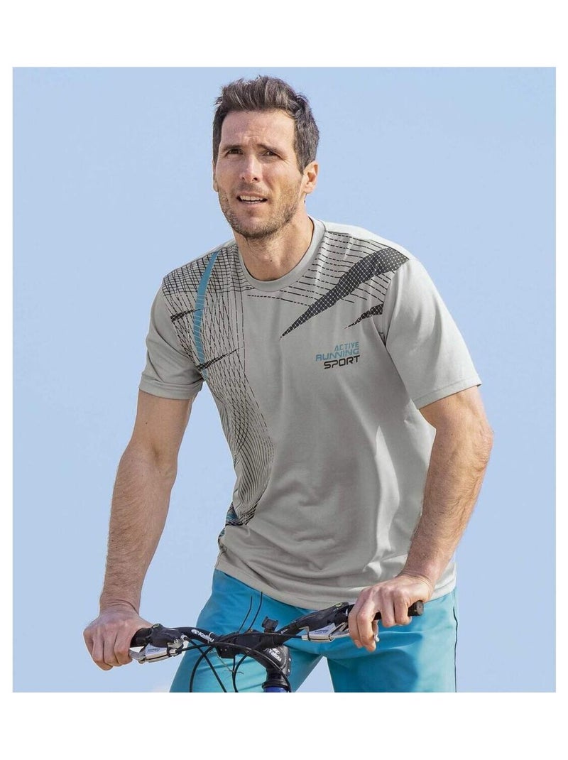 Set van 3 T-shirts Running - ATLAS FOR MEN Blauw Grijs Zwart - Kiabi