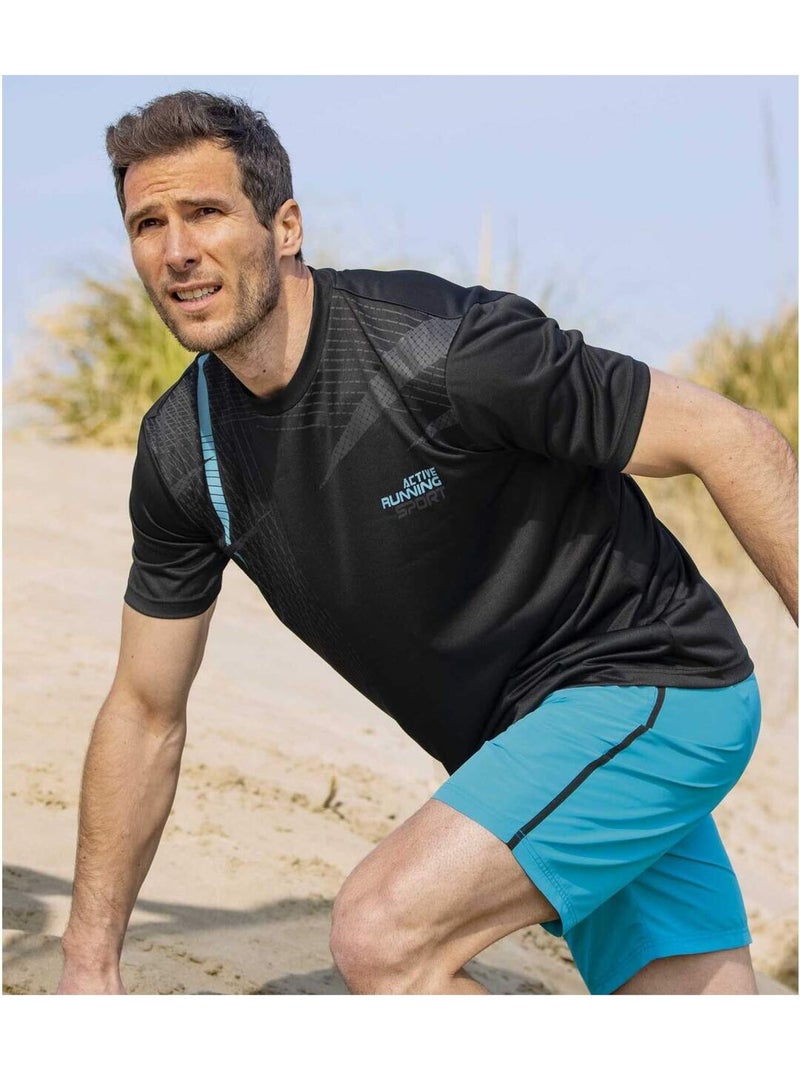 Set van 3 T-shirts Running - ATLAS FOR MEN Blauw Grijs Zwart - Kiabi