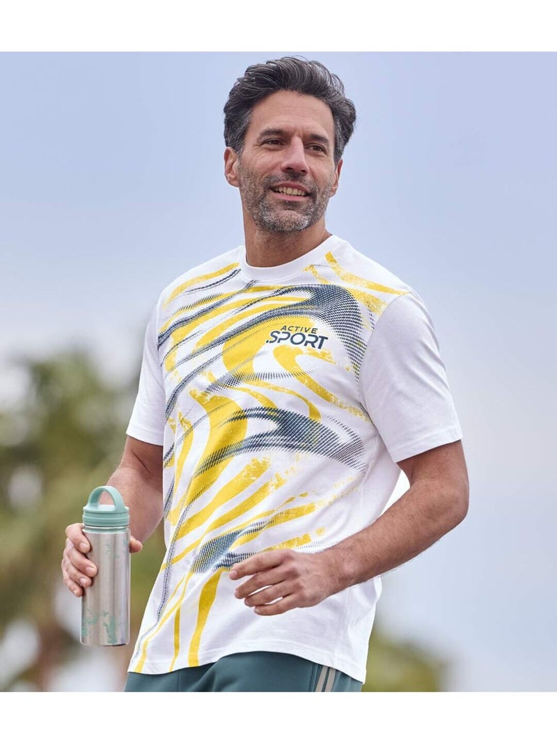 Set van 3 T-shirts Sport Running - ATLAS FOR MEN Wit Geel Blauw - Kiabi