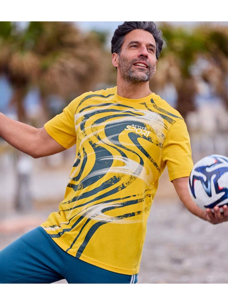 Set van 3 T-shirts Sport Running - ATLAS FOR MEN Wit Geel Blauw - Kiabi