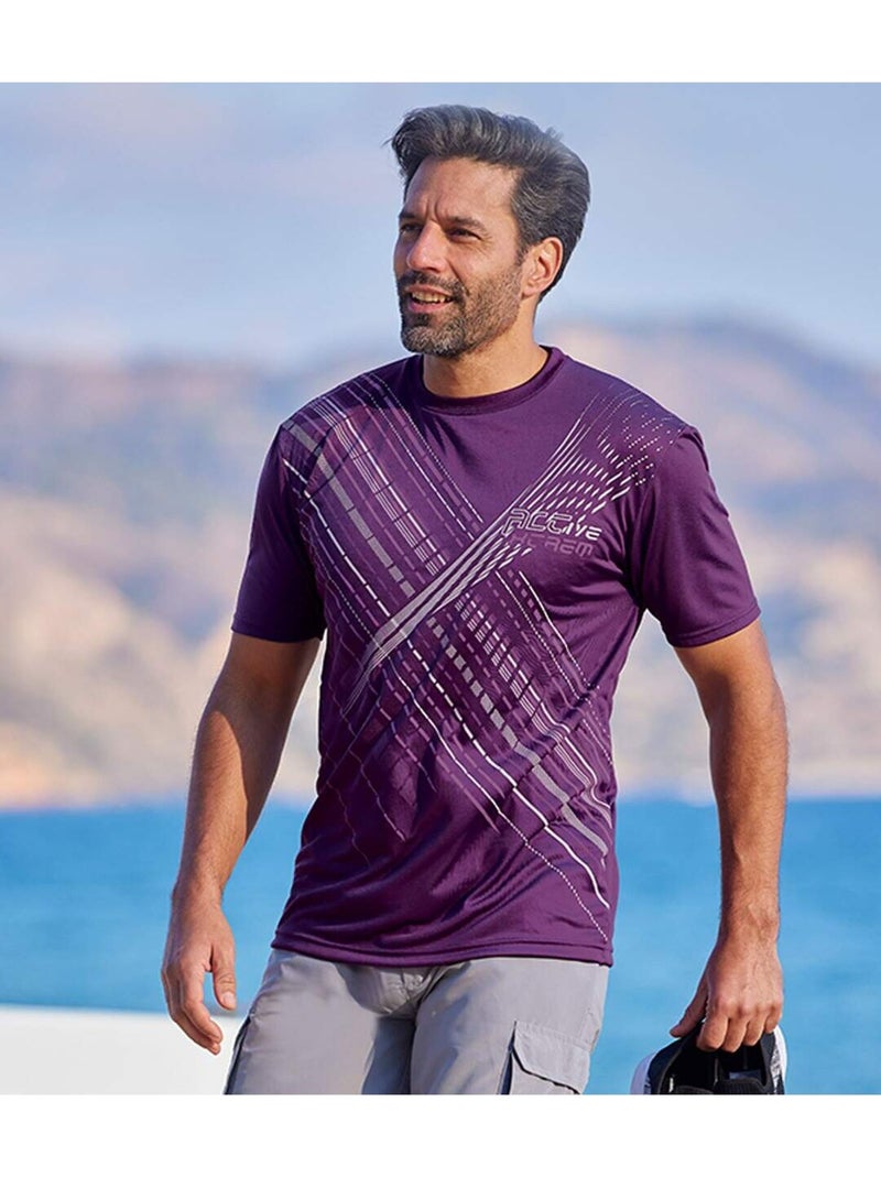 Set van 3 T-shirts Sportsmen - ATLAS FOR MEN Wit Violet Blauw - Kiabi