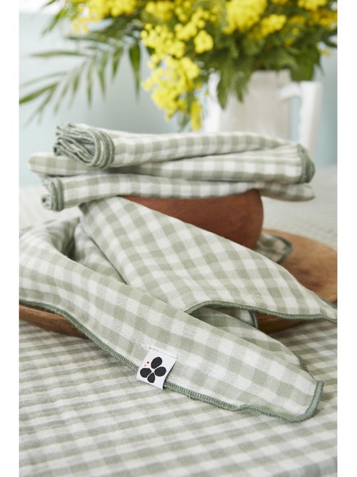 Set van 3 tafelservetten - geweven katoengaas - vichy-ruit - vickie - Kiabi Set van 3 tafelservetten - geweven katoengaas - vichy-ruit - vickie - Kiabi