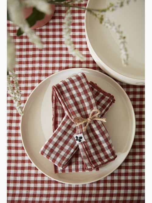 Set van 3 tafelservetten - geweven katoengaas - vichy-ruit - vickie - Kiabi Set van 3 tafelservetten - geweven katoengaas - vichy-ruit - vickie - Kiabi