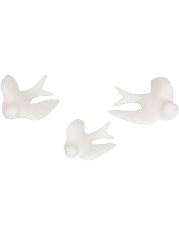 Set van 3 vogels van dolomiet als wanddecoratie