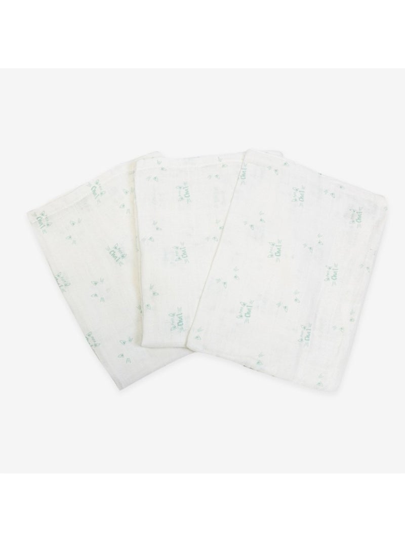 Set van 3 washandjes Lichtgroen - Kiabi