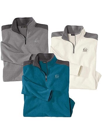 Set van 3 microfleece sweaters XTREM - ATLAS FOR MEN