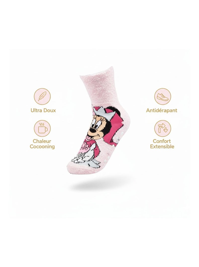 Set van 4 antislip sokken kinderen Disney MINNIE Roodroze - Kiabi
