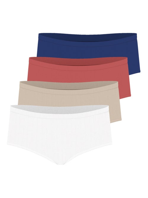 Set van 4 boxershorts dames ecopack basic athena - Kiabi