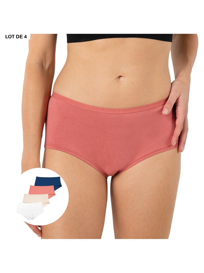 Set van 4 boxershorts dames ecopack basic athena Multicolor - Kiabi