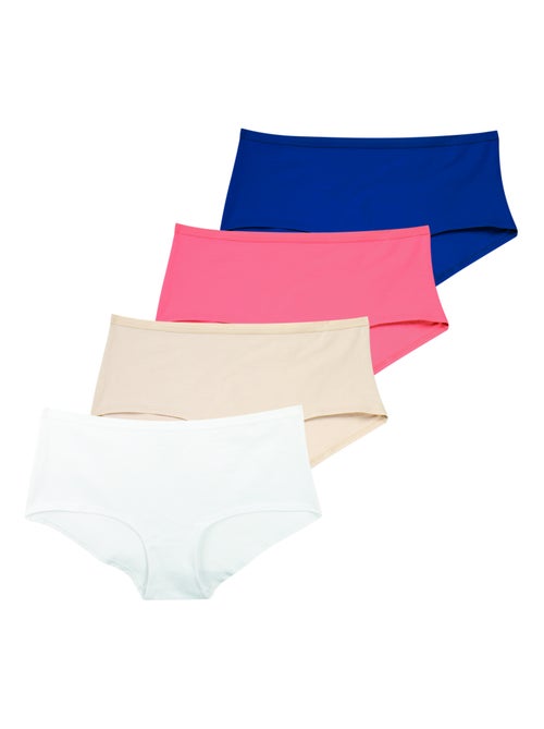 Set van 4 boxershorts dames ecopack basic athena - Kiabi