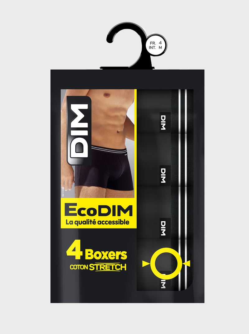 Set van 4 boxershorts 'Ecodim' 'DIM' zwart  - Kiabi