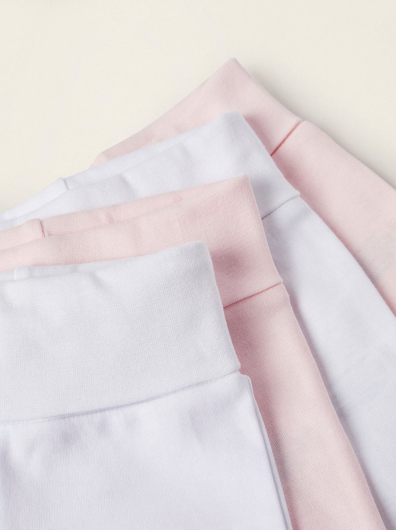 Set van 4 broeken met voetjes Multicolor - Kiabi