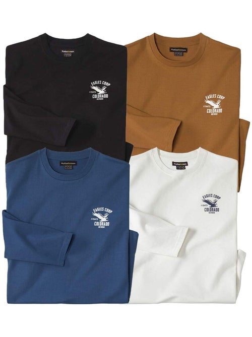 Set van 4 Colorado T-shirts met lange mouwen - ATLAS FOR MEN - Kiabi Set van 4 Colorado T-shirts met lange mouwen - ATLAS FOR MEN - Kiabi