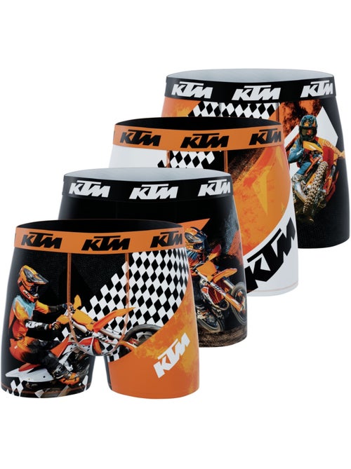 Set van 4 cross ktm boxershorts voor jongens - Kiabi