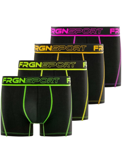 Set van 4 dynamic soft touch boxershorts voor jongens met mark-stiksels. - Kiabi Set van 4 dynamic soft touch boxershorts voor jongens met mark-stiksels. - Kiabi