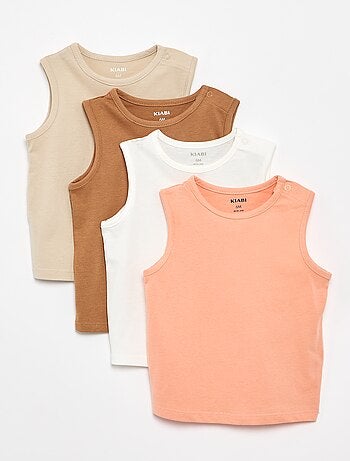 Set van 4 effen hemdjes