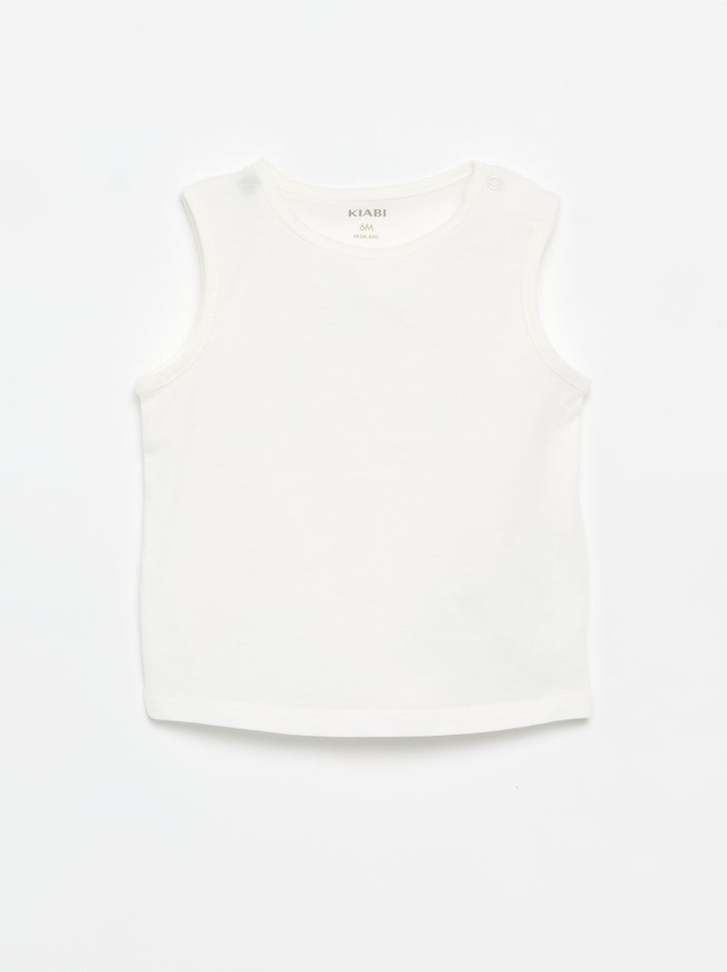 Set van 4 effen hemdjes Wit - Kiabi