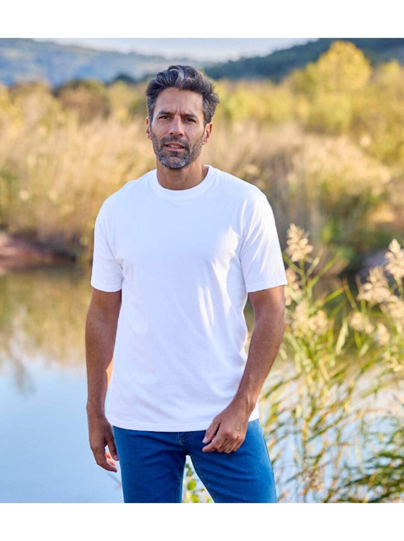 Set van 4 effen T-shirts - ATLAS FOR MEN Wit - Kiabi