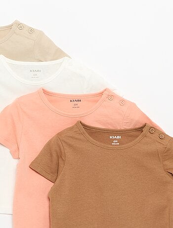 Set van 4 effen T-shirts