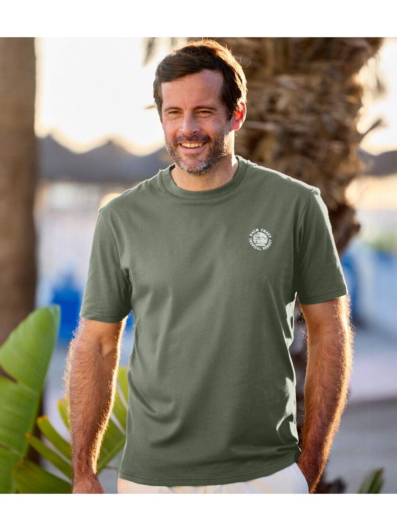 Set van 4 effen T-shirts van katoen - ATLAS FOR MEN Wit Beige Zwart - Kiabi