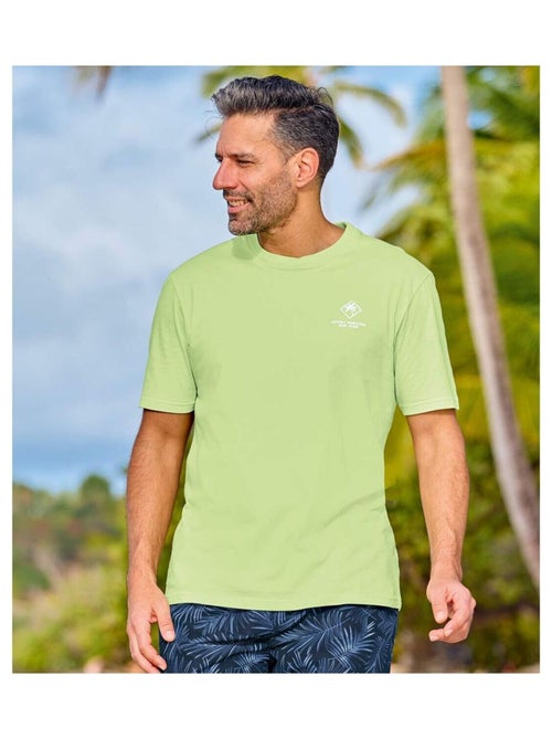 Set van 4 effen T-shirts van katoen Palm  - ATLAS FOR MEN - Kiabi