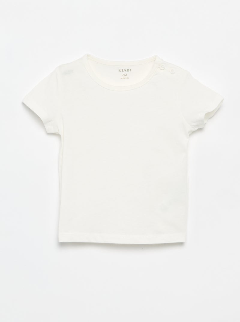 Set van 4 effen T-shirts Wit - Kiabi