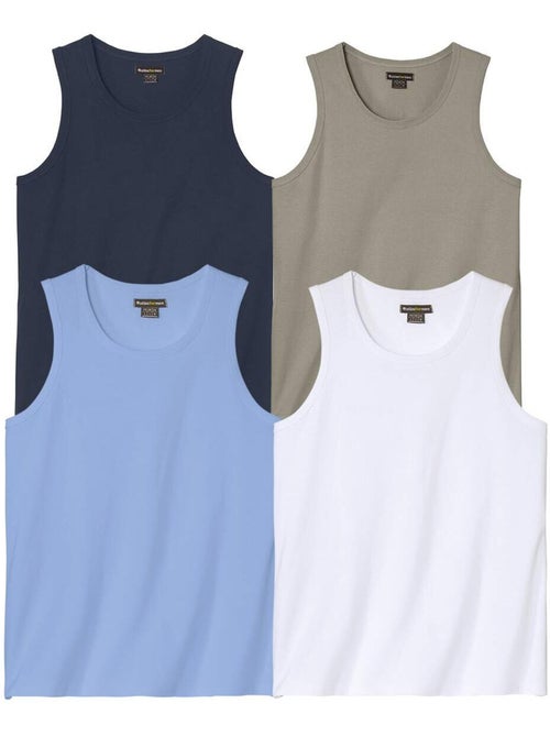 Set van 4 effen tanktops - atlas for men - Kiabi Set van 4 effen tanktops - atlas for men - Kiabi