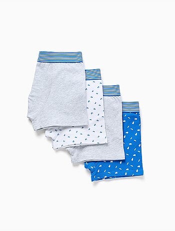 Set van 4 effen/bedrukte boxershorts