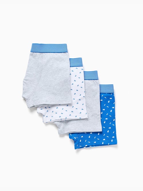 Set van 4 effen/bedrukte boxershorts - Kiabi