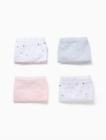 Set van 4 effen/bloemmotief boxershorts