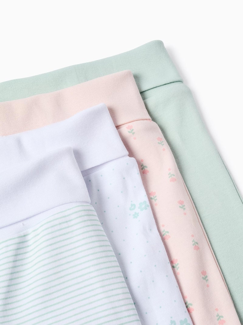 Set van 4 extra comfortabele broeken Wit Roze Wit - Kiabi