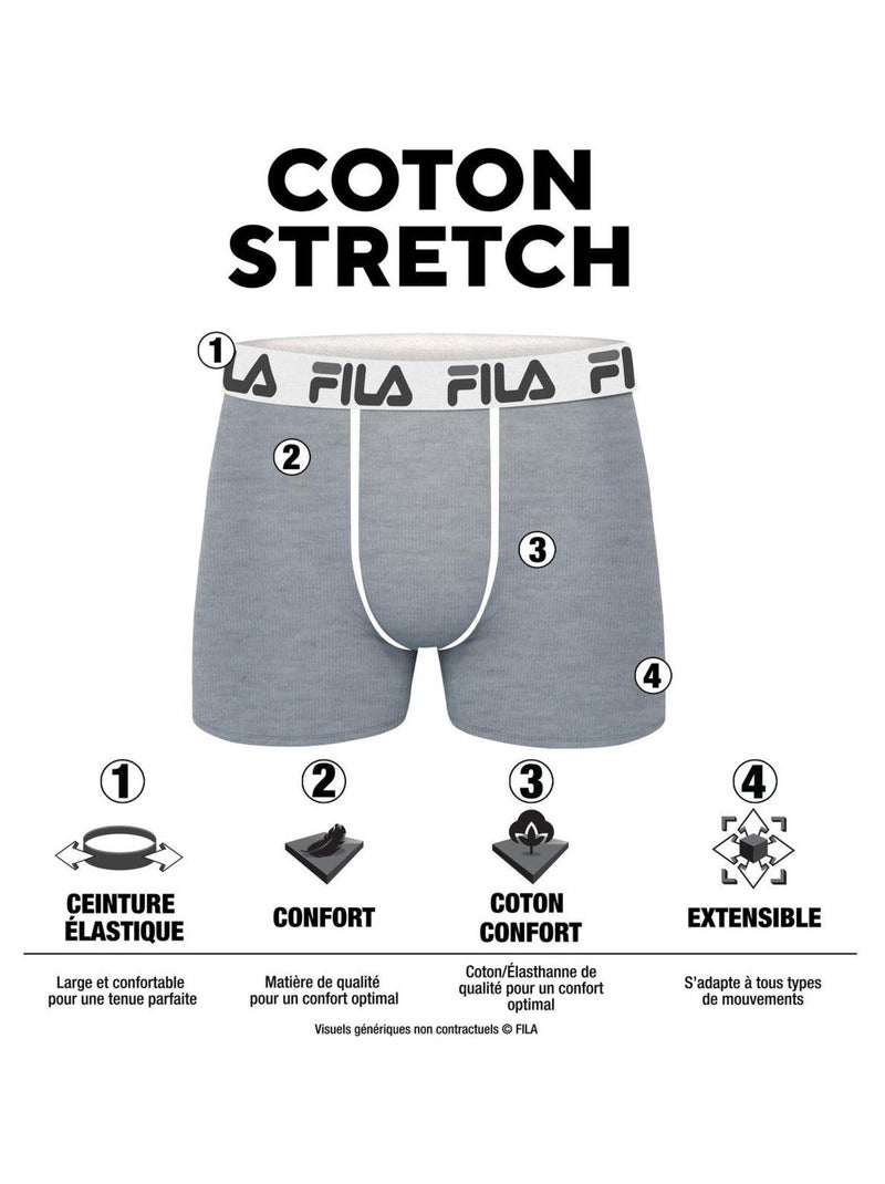 Set van 4 fila 5016 herenboxershorts, katoen, marineblauw Blauw - Kiabi