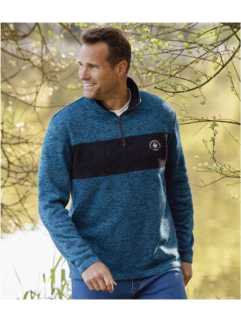 Set van 4 fleecetruien met ritskraag - atlas for men Blauw Grijs Zwart - Kiabi