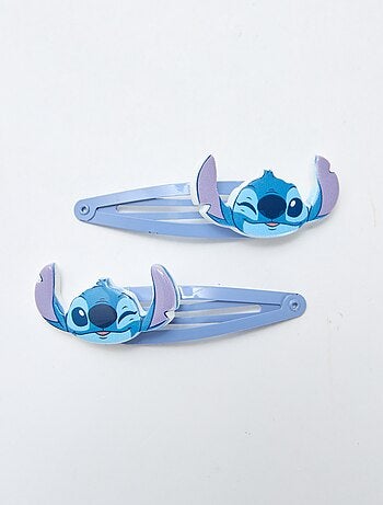 Set van 4 haarspelden + 2 elastiekjes 'Stitch'