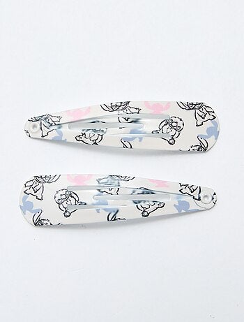 Set van 4 haarspelden + 2 elastiekjes 'Stitch'