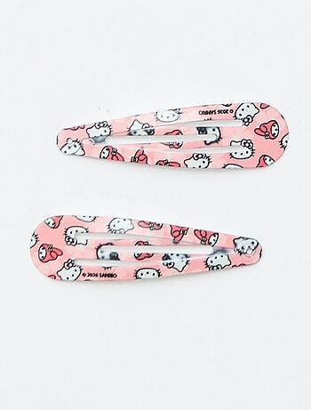 Set van 4 haarspeldjes + 1 haarelastiek 'Hello Kitty'