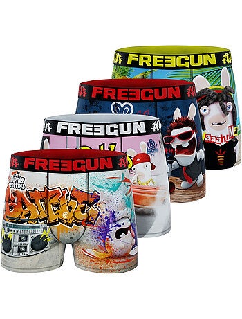 Set van 4 herenboxershorts met een raving rabbids-design.