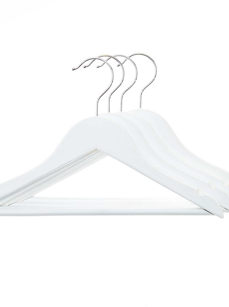 Set van 4 houten kleerhangers wit - Kiabi